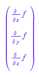 matrix([[diff(f, x)], [diff(f, y)], [diff(f, z)]])