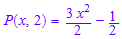 P(x, 2) = (3*x^2)/2 - 1/2
