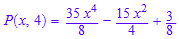 P(x, 4) = (35*x^4)/8 - (15*x^2)/4 + 3/8