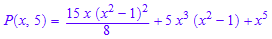 P(x, 5) = (15*x*(x^2 - 1)^2)/8 + 5*x^3*(x^2 - 1) + x^5