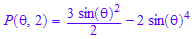 P(`&theta;`, 2) = (3*sin(`&theta;`)^2)/2 - 2*sin(`&theta;`)^4