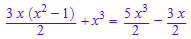 (3*x*(x^2 - 1))/2 + x^3 = (5*x^3)/2 - (3*x)/2