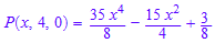 P(x, 4, 0) = (35*x^4)/8 - (15*x^2)/4 + 3/8