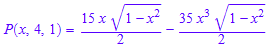 P(x, 4, 1) = (15*x*(1 - x^2)^(1/2))/2 - (35*x^3*(1 - x^2)^(1/2))/2