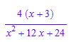 (4*(x + 3))/(x^2 + 12*x + 24)